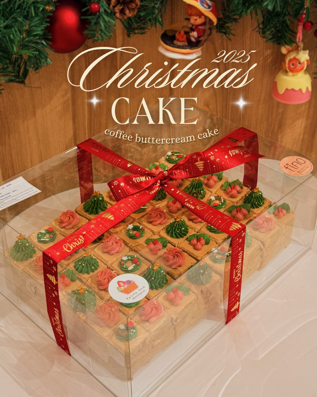 Christmas Coffee Buttercream Cake (Bite-Size)